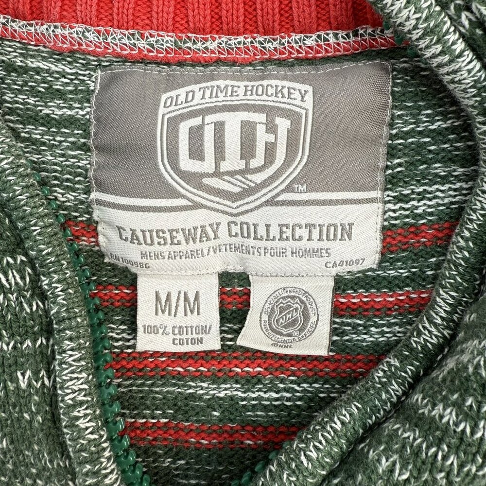 Minnesota Wild Old Time Hockey Knitted 1/4 Zip Sweater Mock Neck Size M NHL - Picture 3 of 8